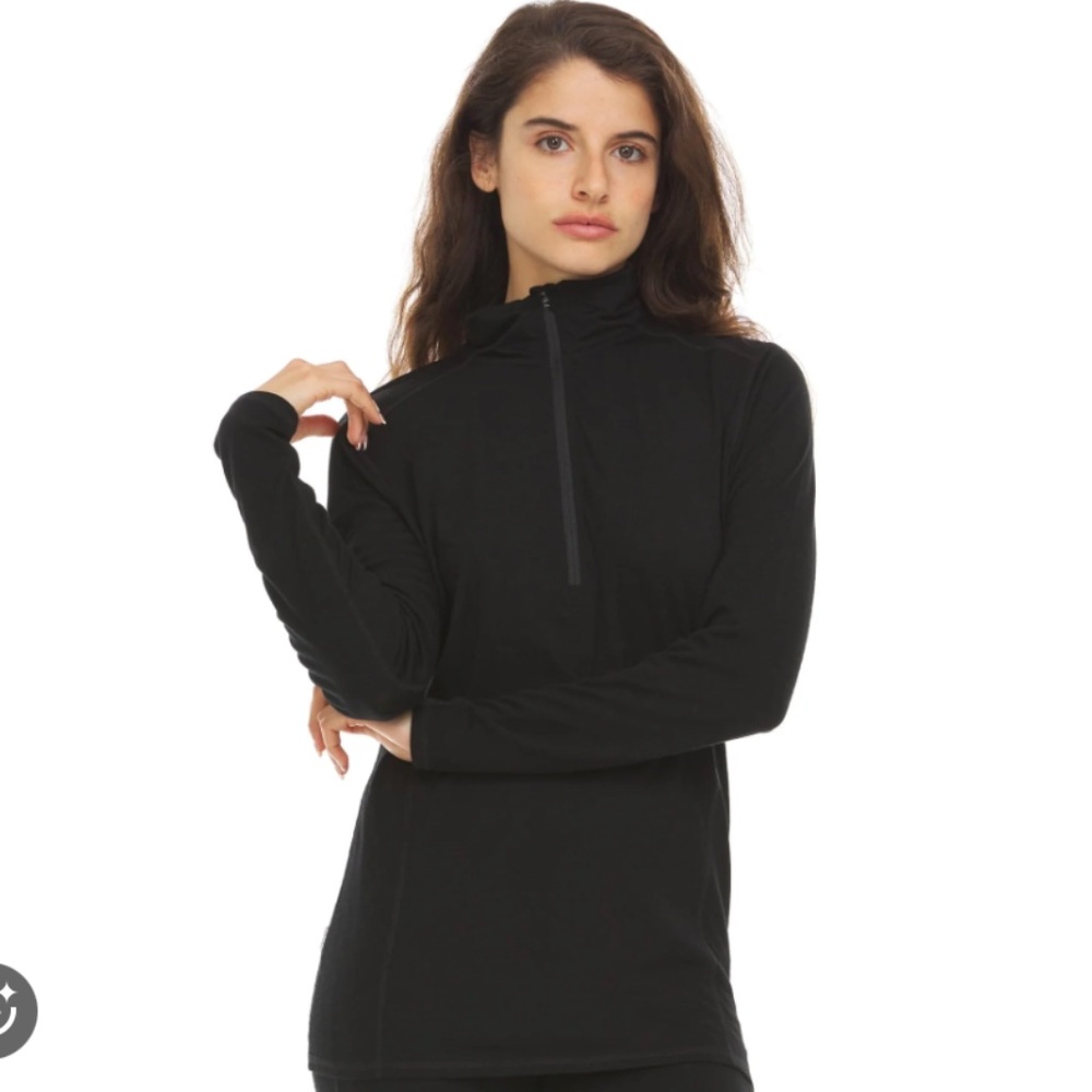 Minus 33 Women's Wolverino Quarter Zip, no hoody - Large, Black